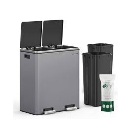 Rubbish Bin - SOLNA Dual 2 x 30L with 15 Bag - Slate Grey