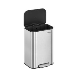 Kitchen Bin - MODRA 50L Soft-Close Pedal Bin - Metallic Silver
