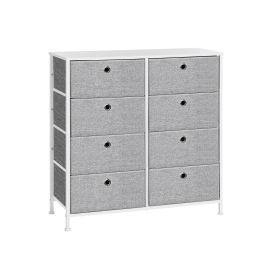 FIOSO Light Grey Chest of Drawer - Medium-sized, 8 Drawers