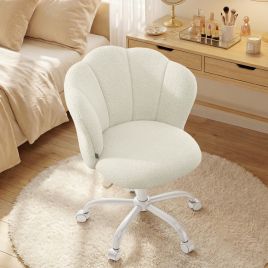 PAGELE Swivel Vanity Chair - Cream White