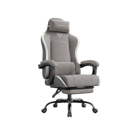 PAPIXO Ergonomic Office Chair with Footrest - Dove Grey