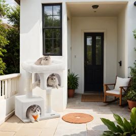 Cat Tree - MARRAE Large Cat Perch - White