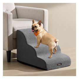 ROKIVA 3-Step Dog Stairs for Bed - Slate Grey
