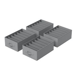 SHBORO Set of 4 Wardrobe Drawer Organisers - Grey
