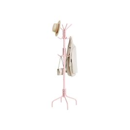 Coat Stand - VIVRAE Metal Rack with 12 Hooks and 4 Legs - Jelly Pink