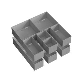 Drawer Organisers - AVOVA Foldable Fabric Set of 12 - Dove Grey