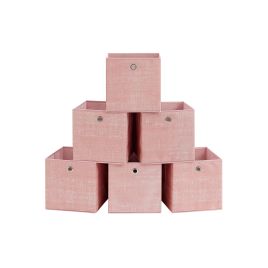 Set of 6 Non-Woven Fabric Box(33 x 33 x 33 cm) with Handle