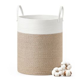 SAMYMO Children's Laundry Basket 60L - White, Grey and Brown