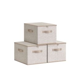 Storage Boxes - MARVAS Foldable Organiser Set of 3 Sand Beige
