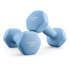 TEXOVU Set of 2 Hex Dumbbells - Pale Blue