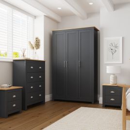 LEVIS 3 Door Wardrobe Set 4 Piece - Slate Blue