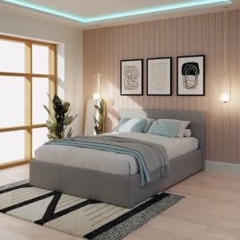 Side Lift Ottoman Bed 120cm Grey