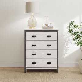 BELONA White Chest of Drawers - Medium-sized, 4 Drawers