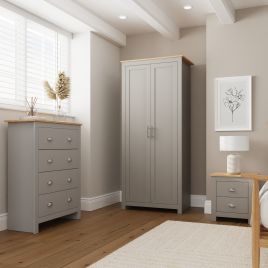 LEVIS 2 Door Wardrobe Set 3 Piece - Grey
