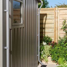 ALDERWYCK uPVC Shed Downpipe Kit Plastic Rainwater System - Set of 4