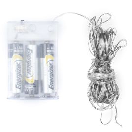 LED Battery 100 Micro Lights Wire 10m - Silver
