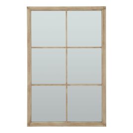 Washed Wood XL Window Mirror - Brown