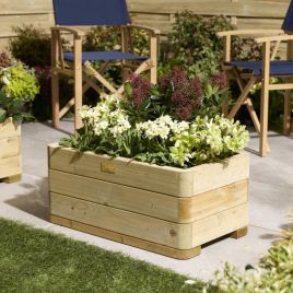 VELMONT Rectangular Garden Planter Natural - 70cm