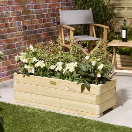 VELMONT Rectangular Garden Planter Natural - 100cm