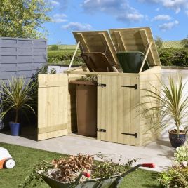 SHERBROOK Double Outdoor Bin Storage - Natural