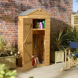 SHERBROOK Apex Tall Store Garden Storage Shed - Natural