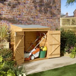 SHERBROOK 2 Doors Mower Store Garden Shed Storage - Natural