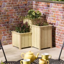 HAVENFORD 3 Tier Garden Corner Planter - Natural