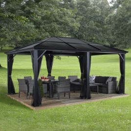 MONTERO Sojag Gazebo Aluminum Rustproof Frame Dark Grey - 3.7mx4.9m