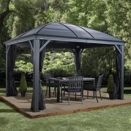 BELMONTE Sojag Gazebo Aluminum Rustproof Frame Dark Grey - 3mx3.7m