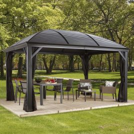 BELMONTE Sojag Gazebo Aluminum Rustproof Frame Dark Grey - 3mx4.3m
