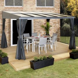 PALLERO Sojag Patio Cover Aluminium Outdoor Canopy - 3mx3m