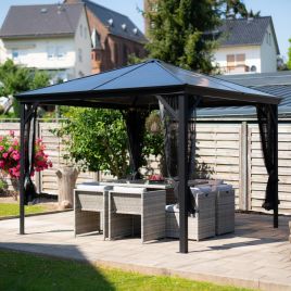 VERELLO Sojag Gazebo Aluminum Rustproof Frame Dark Grey - 3mx3m