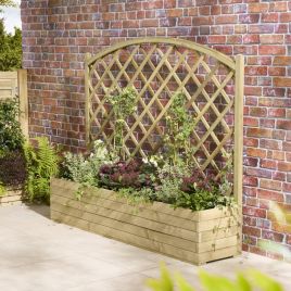 TRAVERO Garden Planter With Lattice 180cm - Natural