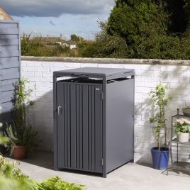 WEXLORD Single Metal Outdoor Bin Storage - Anthracite