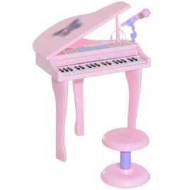 Mini Electronic Piano W/Stool-Pink