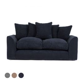 Porto Jumbo Cord 3 Seater Sofa - Black
