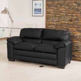 2 Seater Sofa - LEVRANO Leather Sofa - Grey