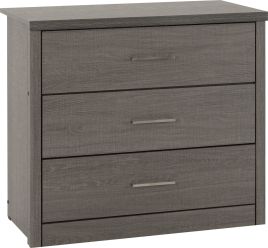 LISKEARD Black Chest of Drawers - Medium-sized, 3 Drawers