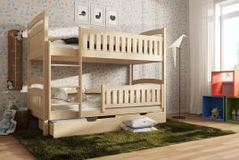 Juliet Wooden Bunk Bed with 2 Drawer Storage and Bonnell Foam Mattress - Pine