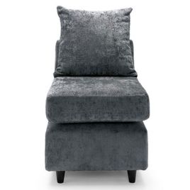 Gilliver Crushed Chenille Single Sofa - Dark Grey