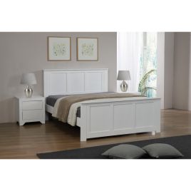 Chandler Luxurious Sleep Solid Wood Classic White Bed Frame - King Size