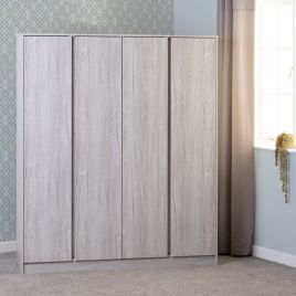 Wardrobe - MALDEN 4 Door Wardrobe Urban Snow 151cm