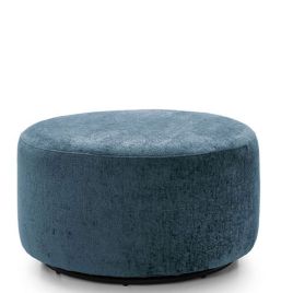 Gilliver Crushed Chenille Swivel Footstool - Dark Blue
