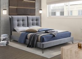 Double Bed - TUSCARA 4ft6 Fabric Bed Grey