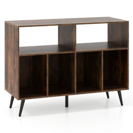 FORLIX Record Player Stand 3-Tier Turntable Stand-Rustic Brown