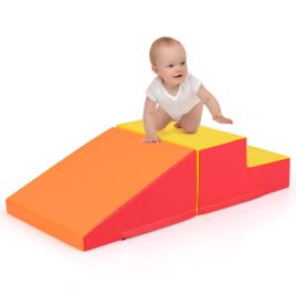 TAOR 2-Piece Step and Slide Climber for Infants and Toddlers-Orange