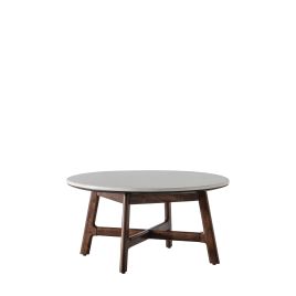 HEATHFIELD Round Coffee Table - Dark Oak