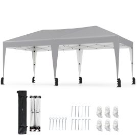 UIORA 590 x 300cm Outdoor Pop up Canopy Tent with Wheeled Bag-Grey