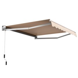 MARLITH Aluminum Patio Sun Shade with Crank Handle and Water-Resistant Polyester-Beige