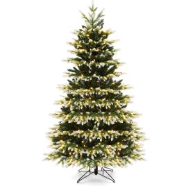 Christmas Tree - 180 cm Artificial Hinged Xmas Tree with 350 LED Lights